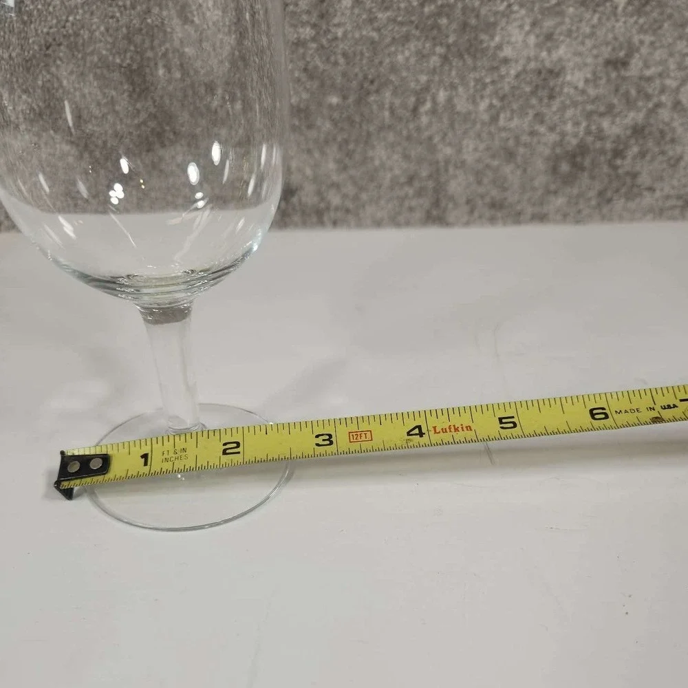 Silver Rim Wine Glass Clear Elegant Stemware Set of 8